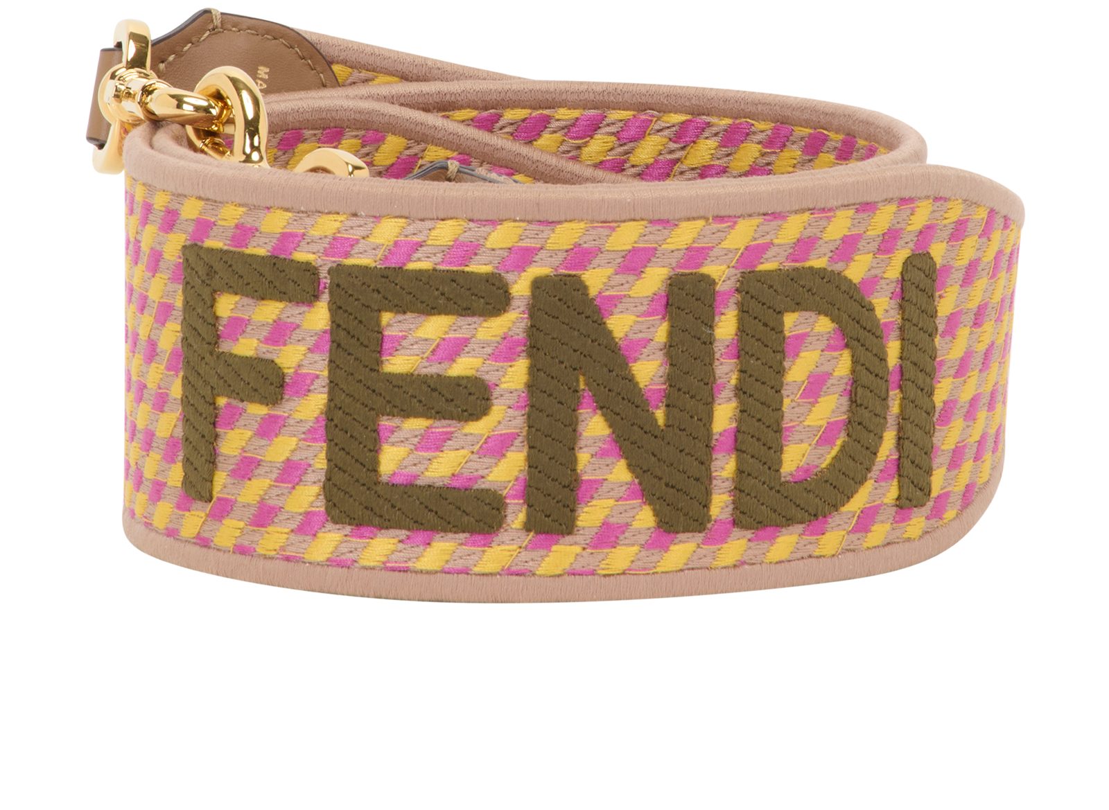 Fendi Shoulder Strap, &pound;250, Accessories, Pink/Tan/Yellow, Canvas, Other view